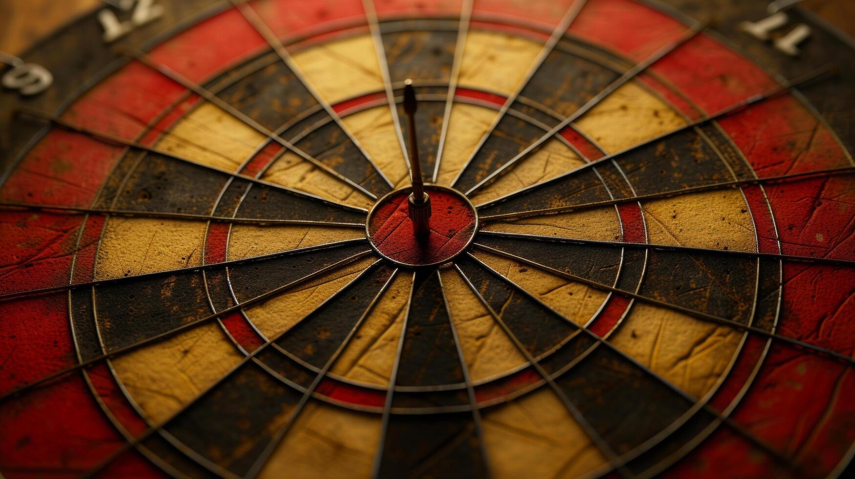 AI generated Simple yet captivating image of a dartboard, suggesting a serene focus amidst the intensity of the game photo