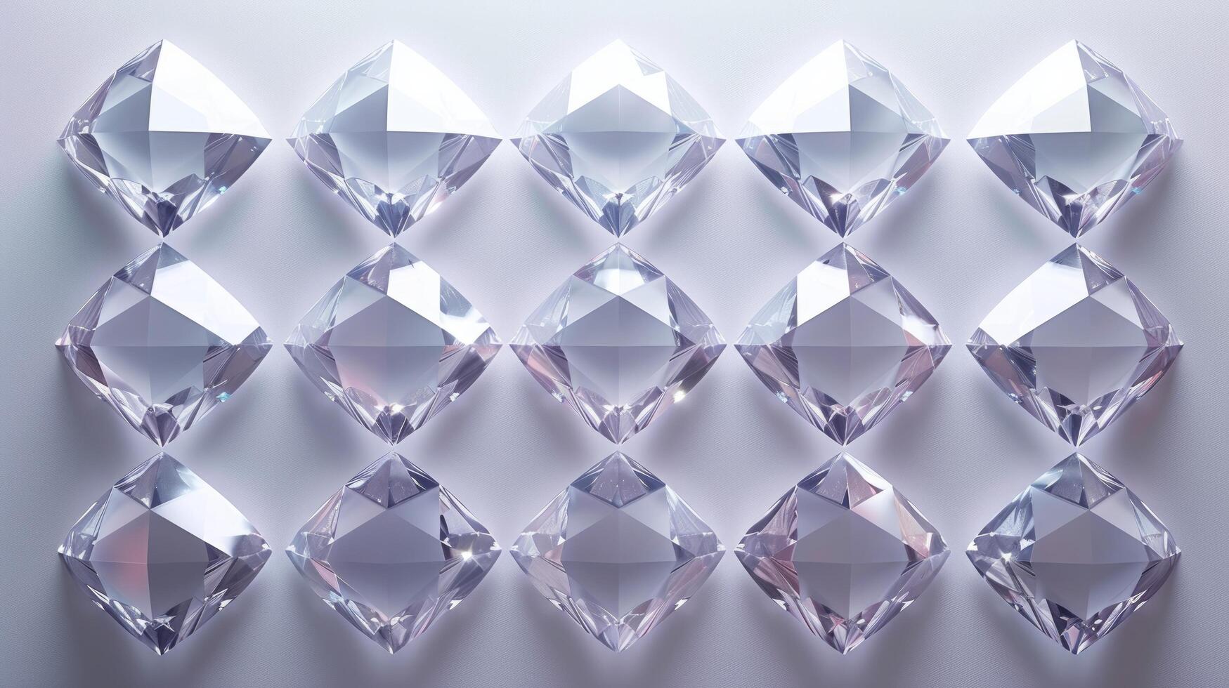 AI generated Symmetrically arranged diamond shapes on a minimalist background photo