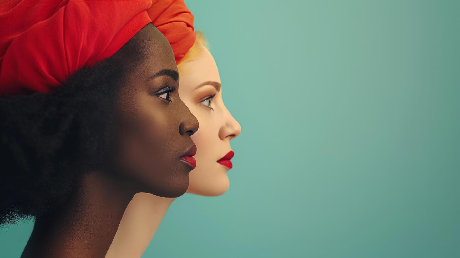 AI generated Minimalist composition celebrating the progress and equality of women across the globe photo