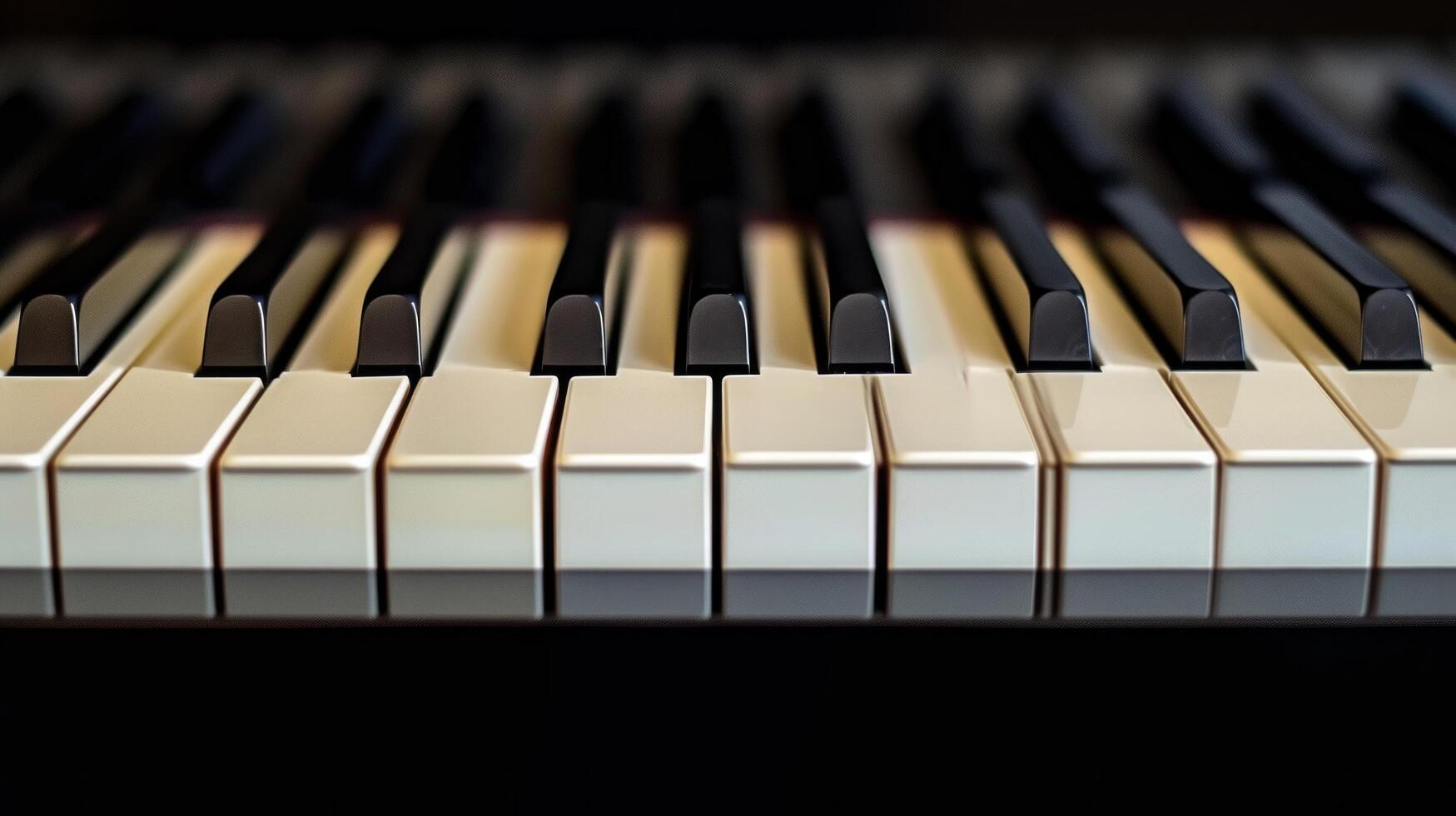 AI generated Serene photograph of piano keys, evoking a sense of peace and musical harmony photo