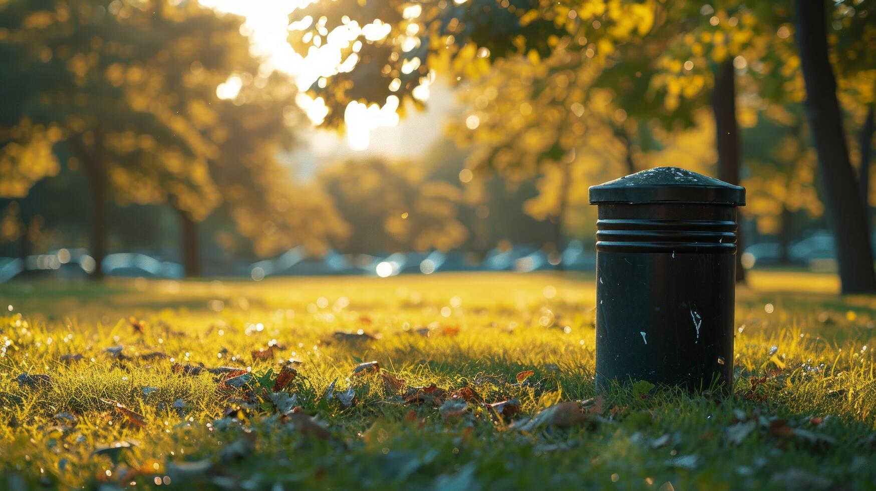 AI generated Clean and elegant image advocating for pet waste cleanup to preserve public spaces photo