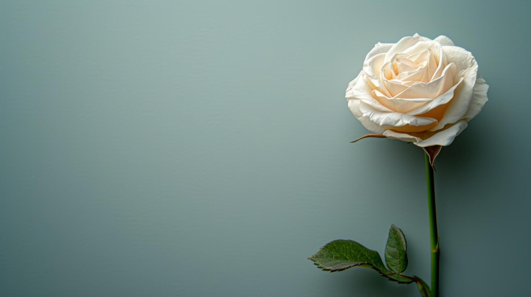 AI generated Minimalist photo with a single flower, symbolizing a mother's love and nurturing presence.