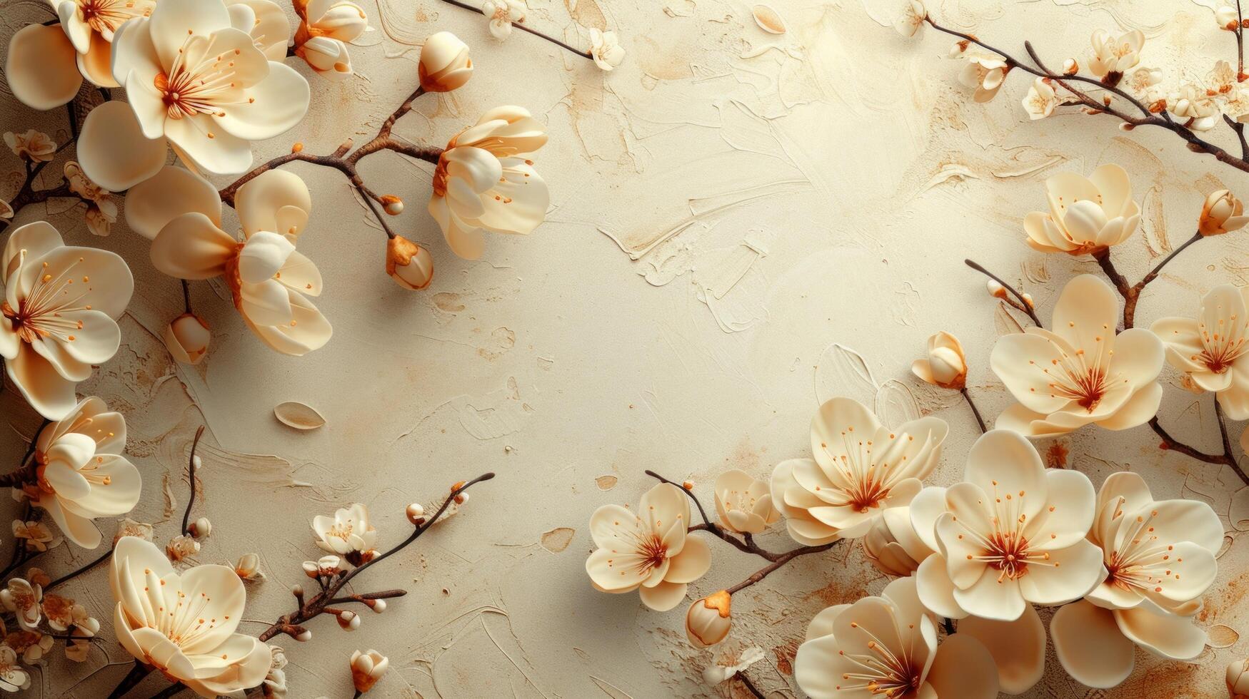 AI generated Minimalist design highlighted by gentle floral patterns photo