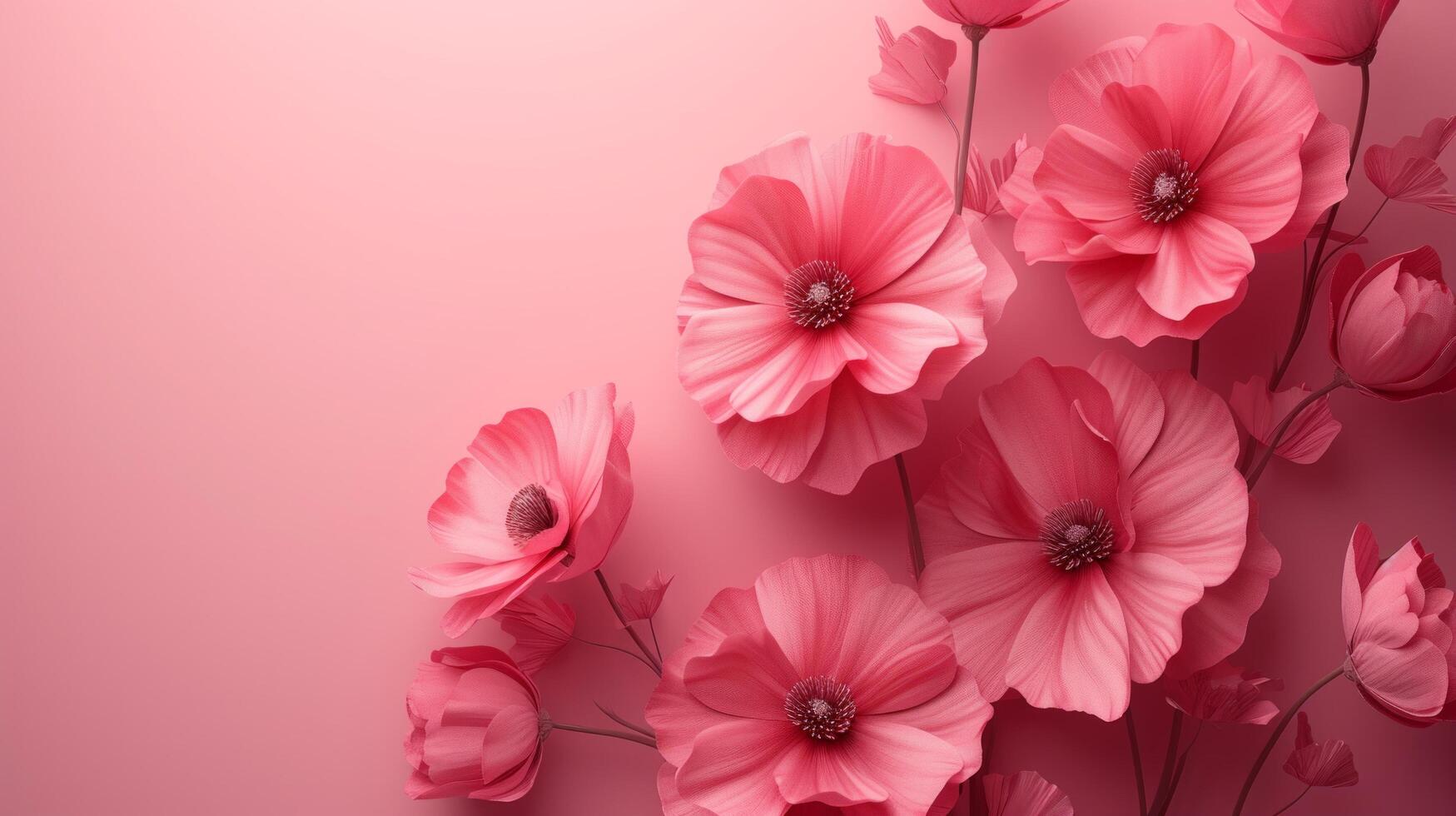 AI generated Minimalist design highlighted by gentle floral patterns photo