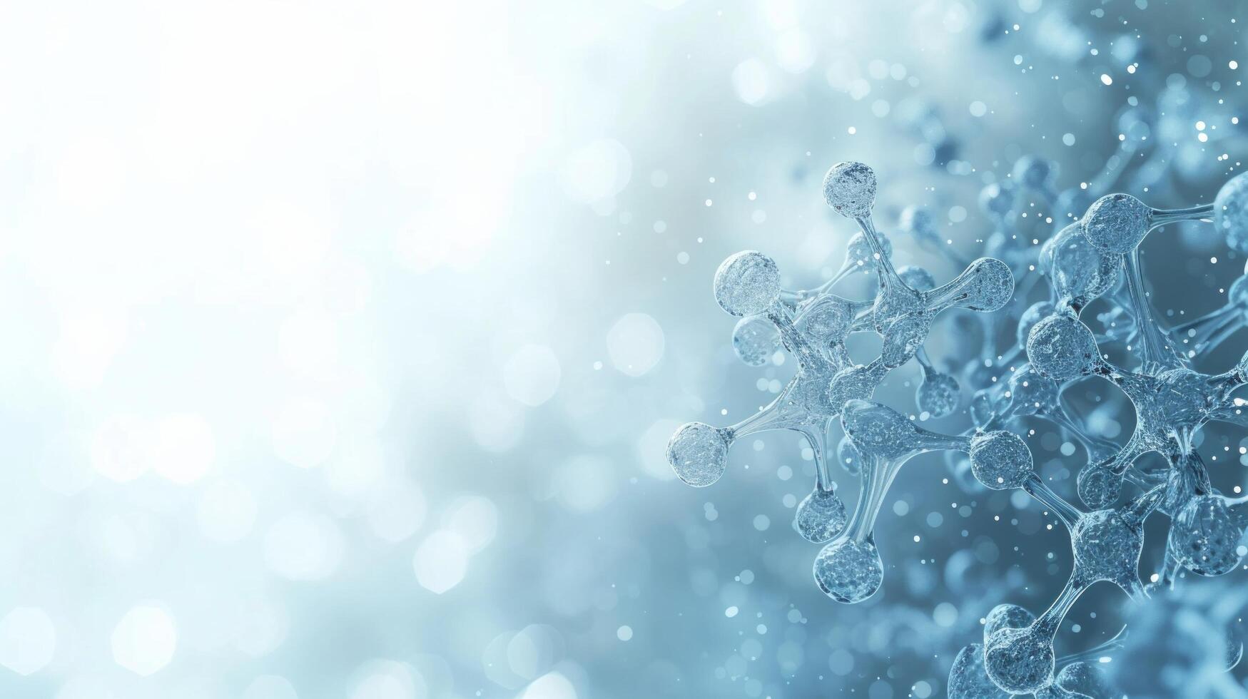 AI generated Engaging image of abstract molecular structures on a simple backdrop photo