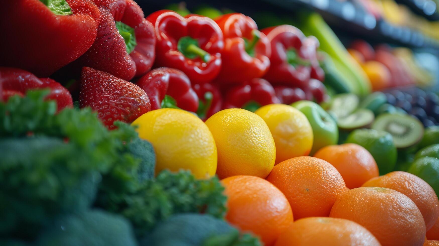 AI generated Clean and crisp photo highlighting the healthful array of fruits and vegetables in the refrigerator