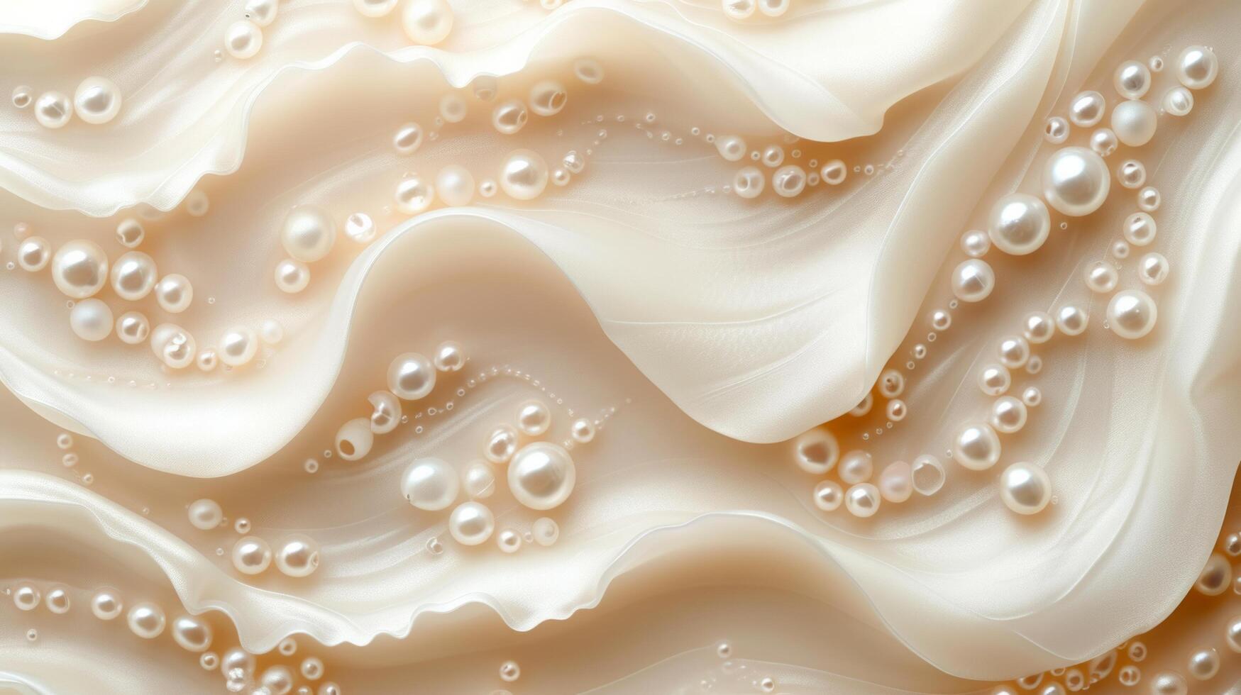 AI generated Calm and serene backdrop adorned with delicate pearl beads, invoking a sense of peacefulness photo