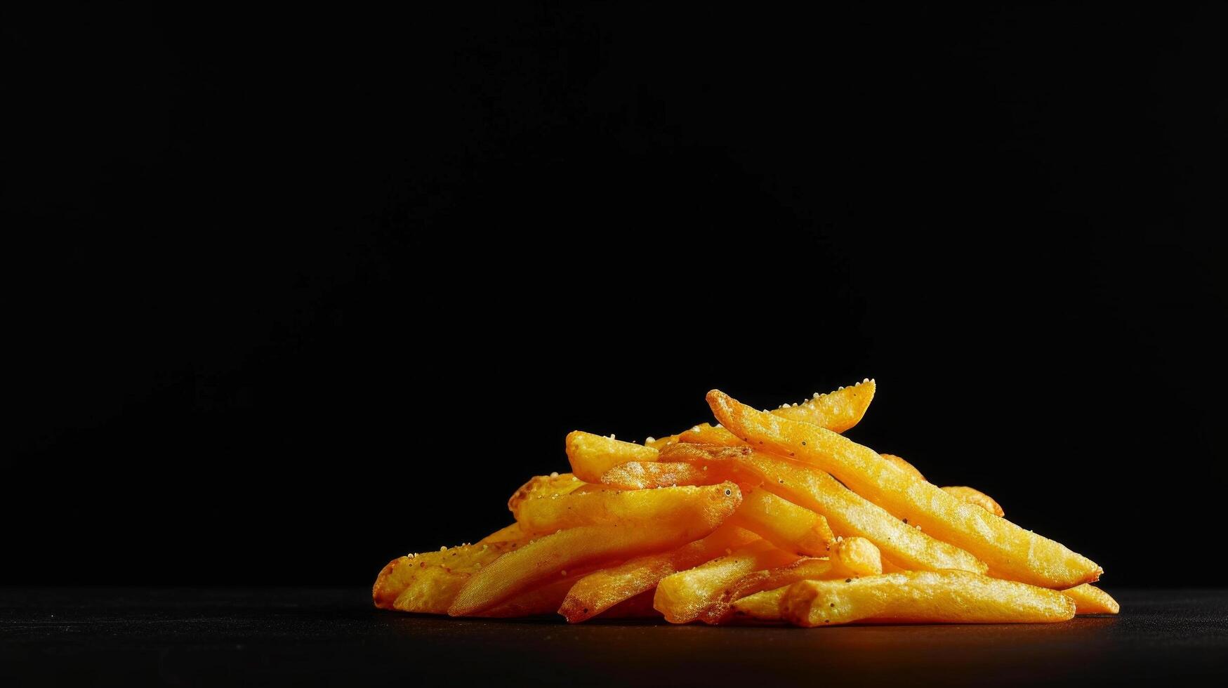 AI generated Minimalist photo capturing the perfection of crispy fries with minimal embellishments