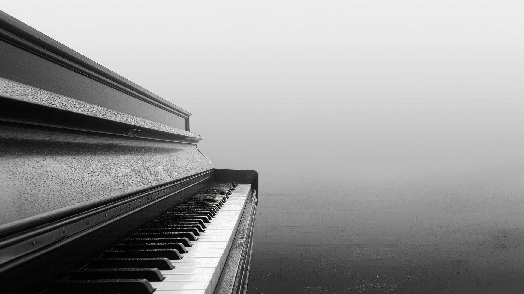 AI generated Clean and serene image of a piano, conveying a mood of introspection and emotional depth photo