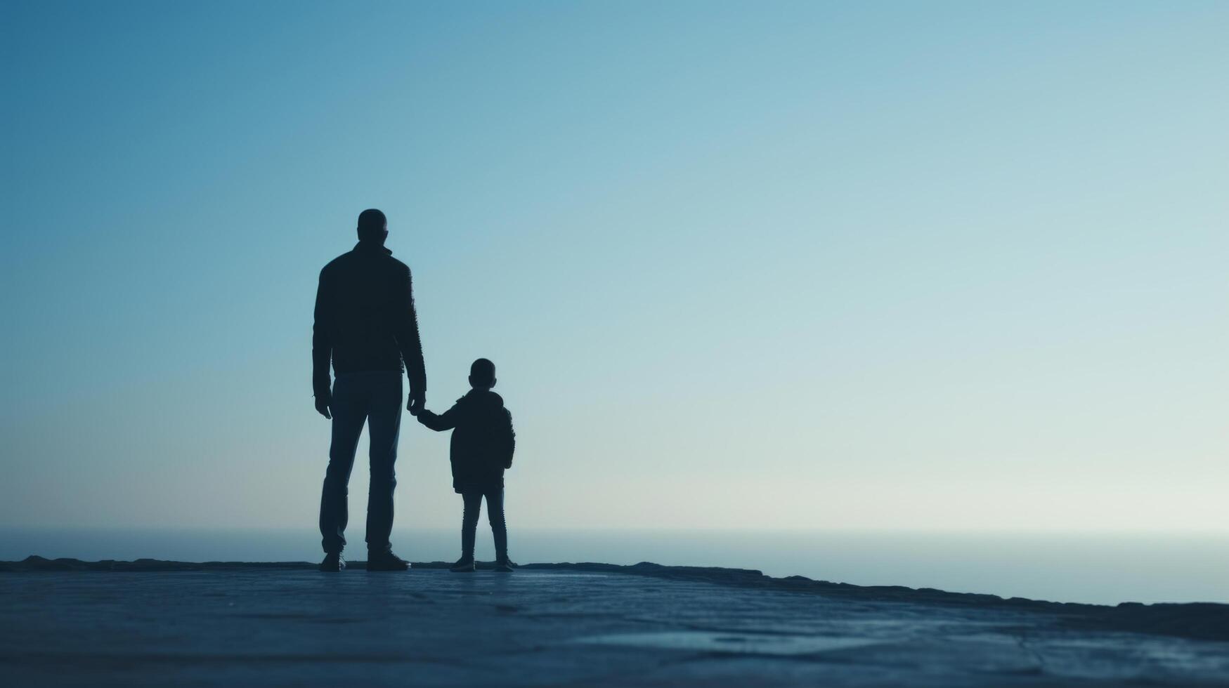 AI generated Clean and elegant photo capturing the quiet strength and guidance of a father.