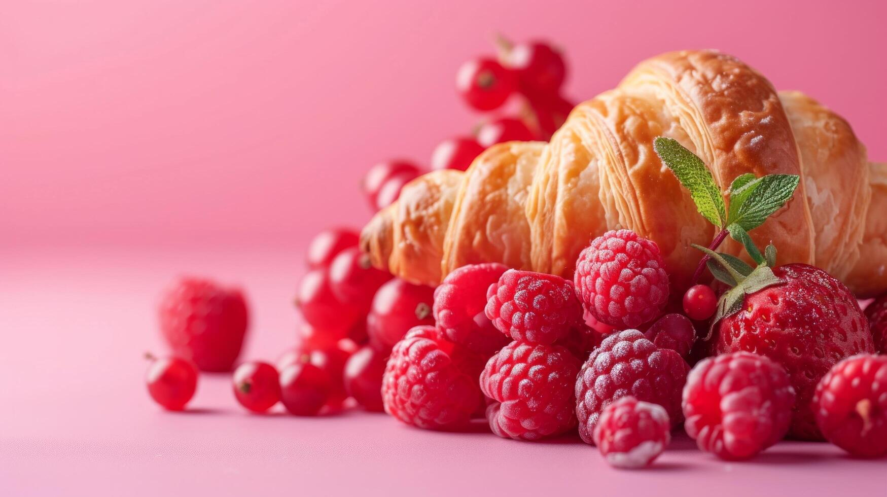 AI generated Minimalist photo evoking a sense of harmony through the combination of pastry and fruit
