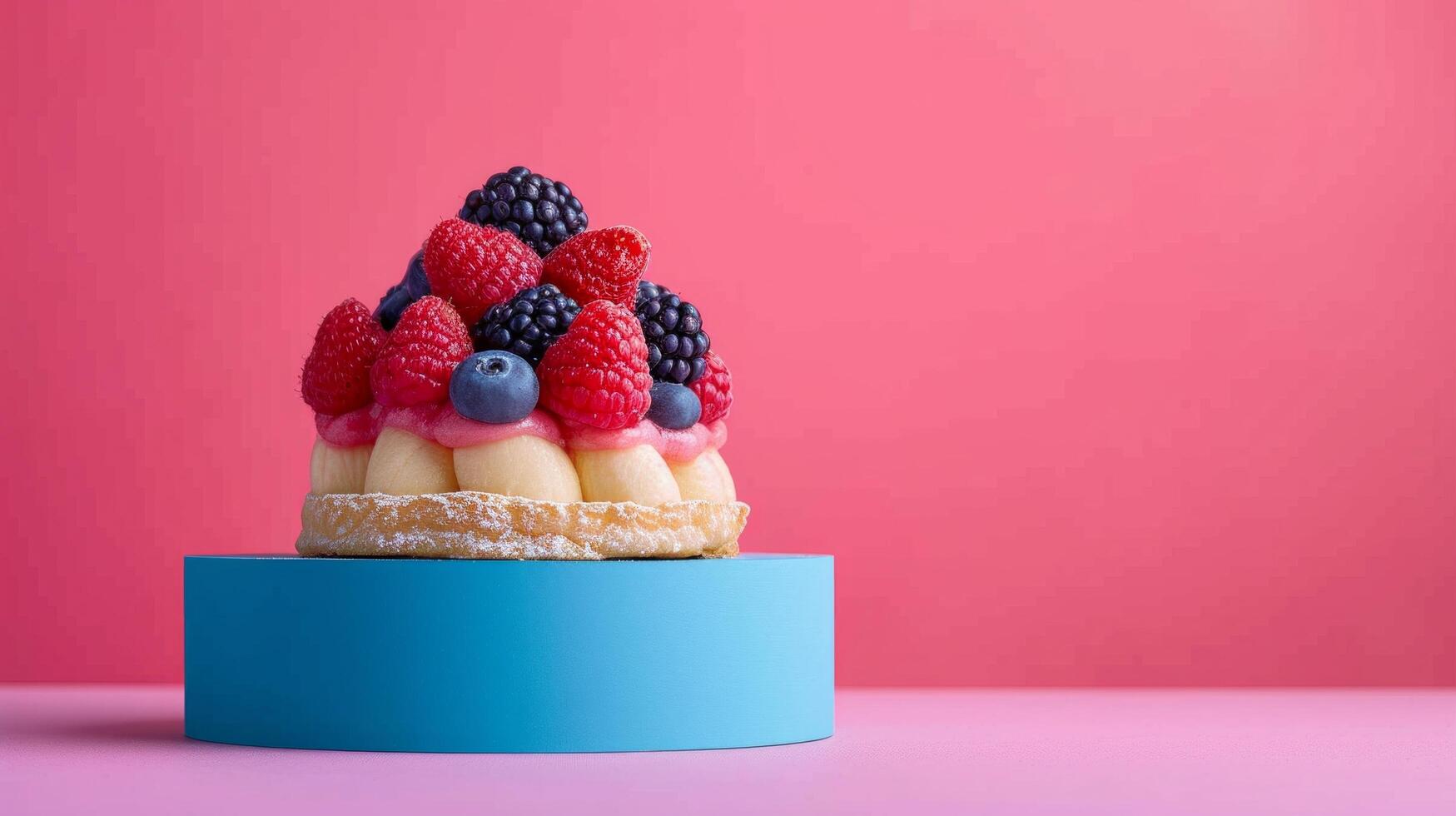 AI generated Minimalist photo evoking a sense of harmony through the combination of pastry and fruit