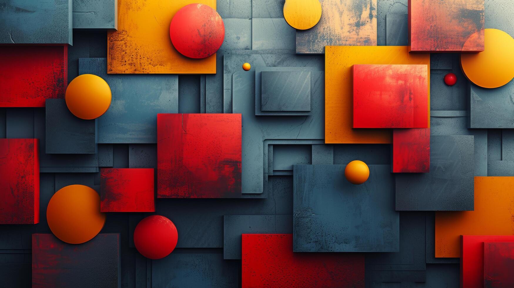 AI generated Minimalist backdrop featuring abstract geometric shapes in corporate colors photo