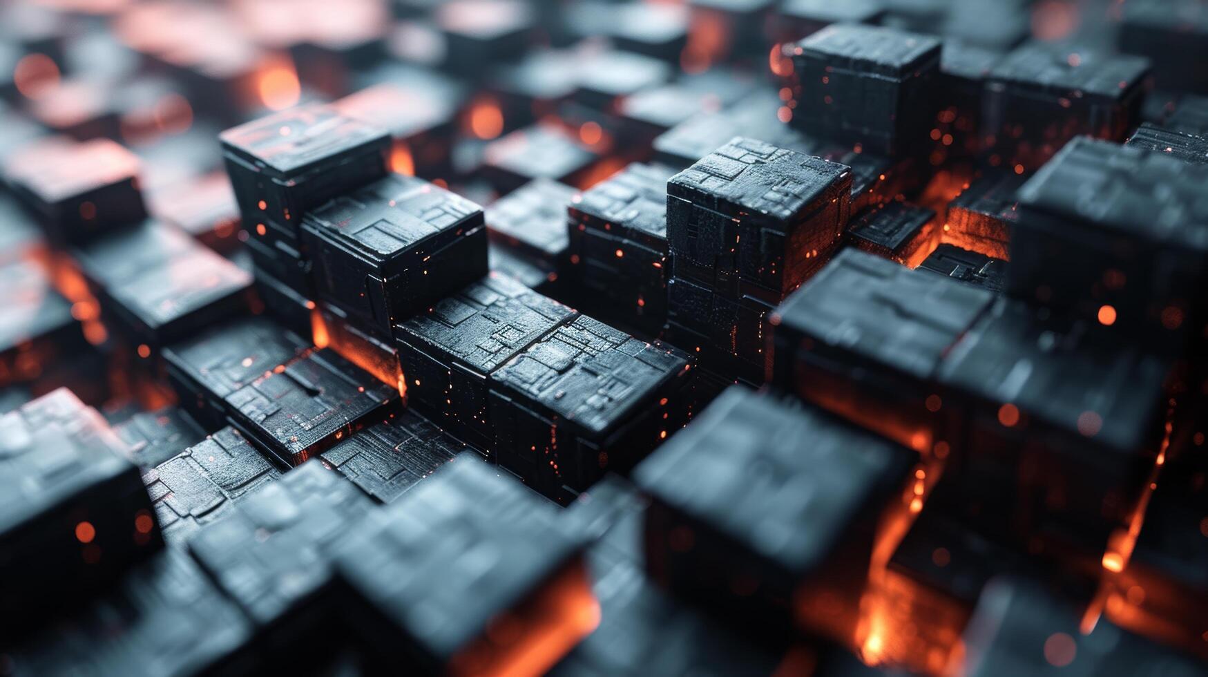 AI generated Geometric shapes intertwine to form a fortress, representing robust cybersecurity measures photo