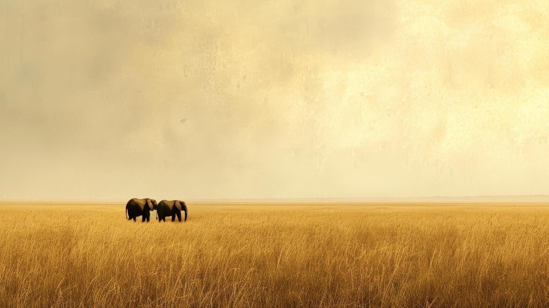 AI generated Elephants roaming freely in vast African plains, their gentle giants captivating hearts photo