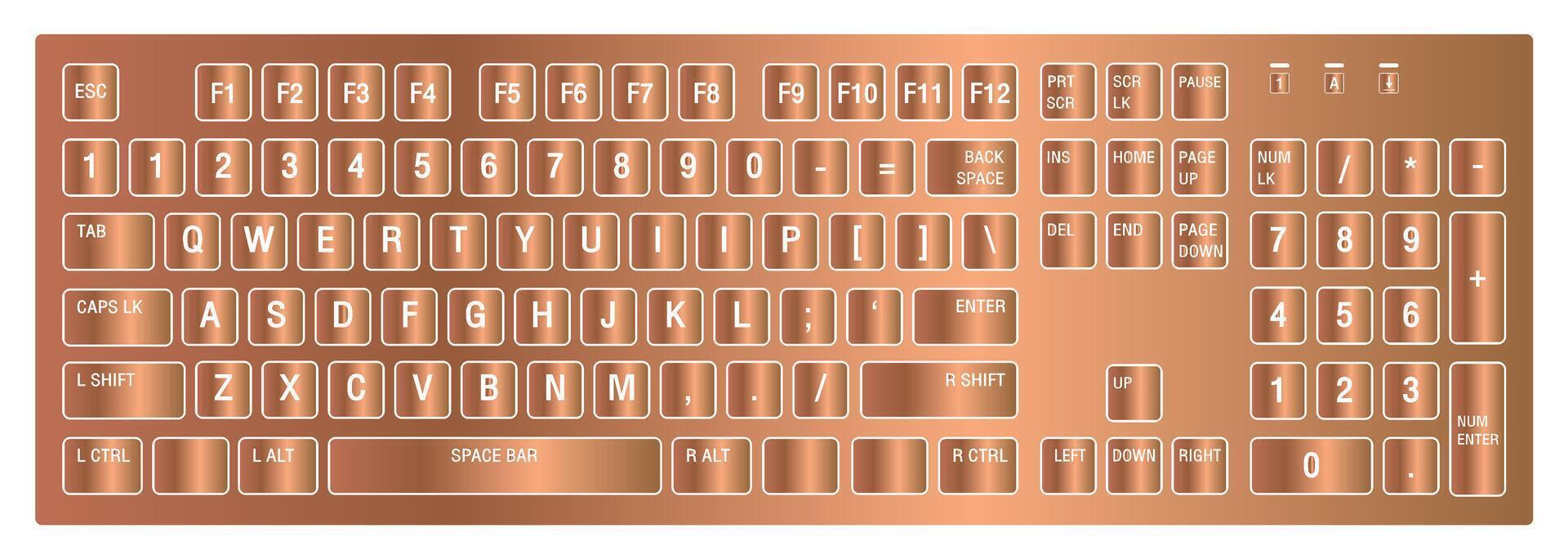 vector cobre computadora teclado en un blanco antecedentes