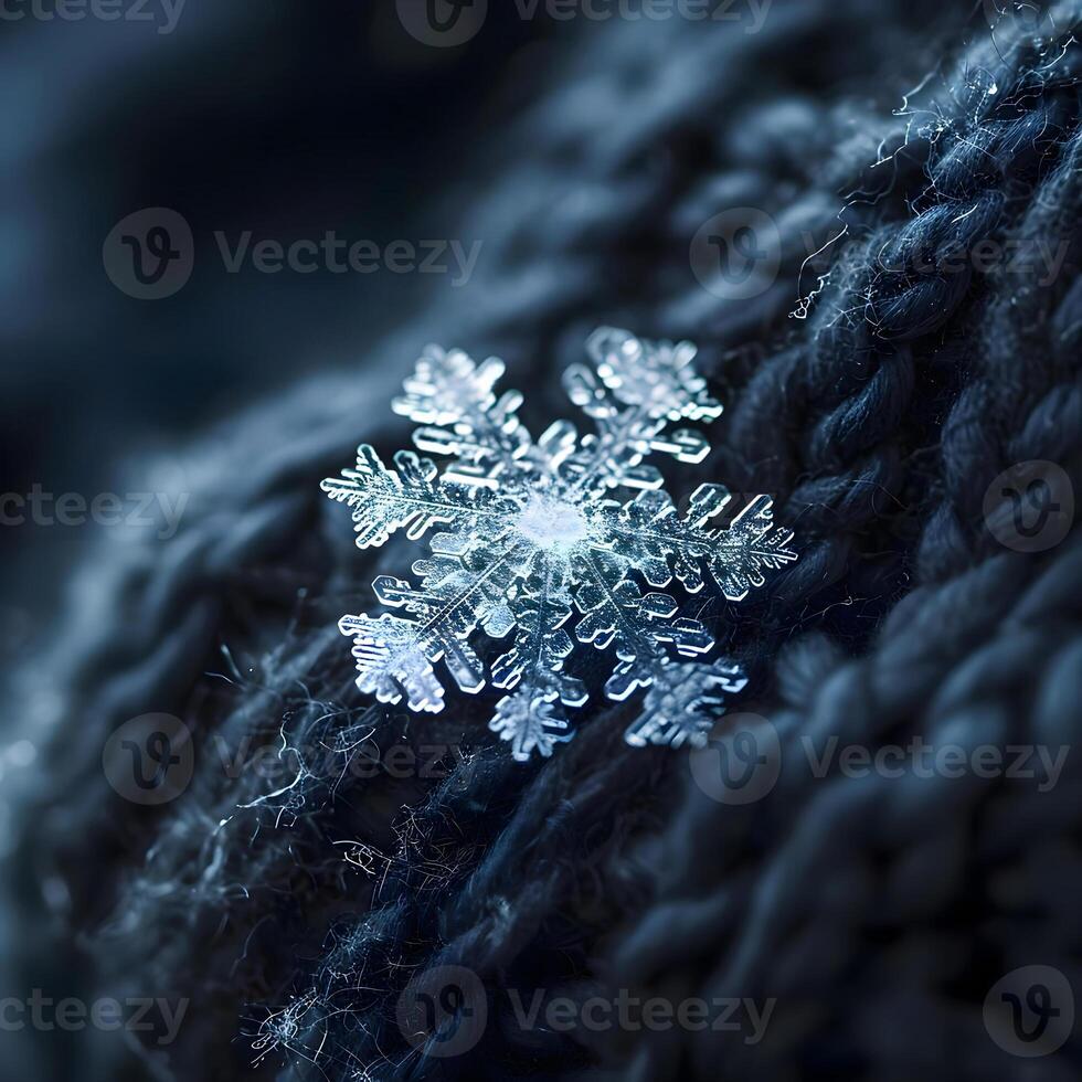 AI generated a close up of a snowflake on a sweater photo