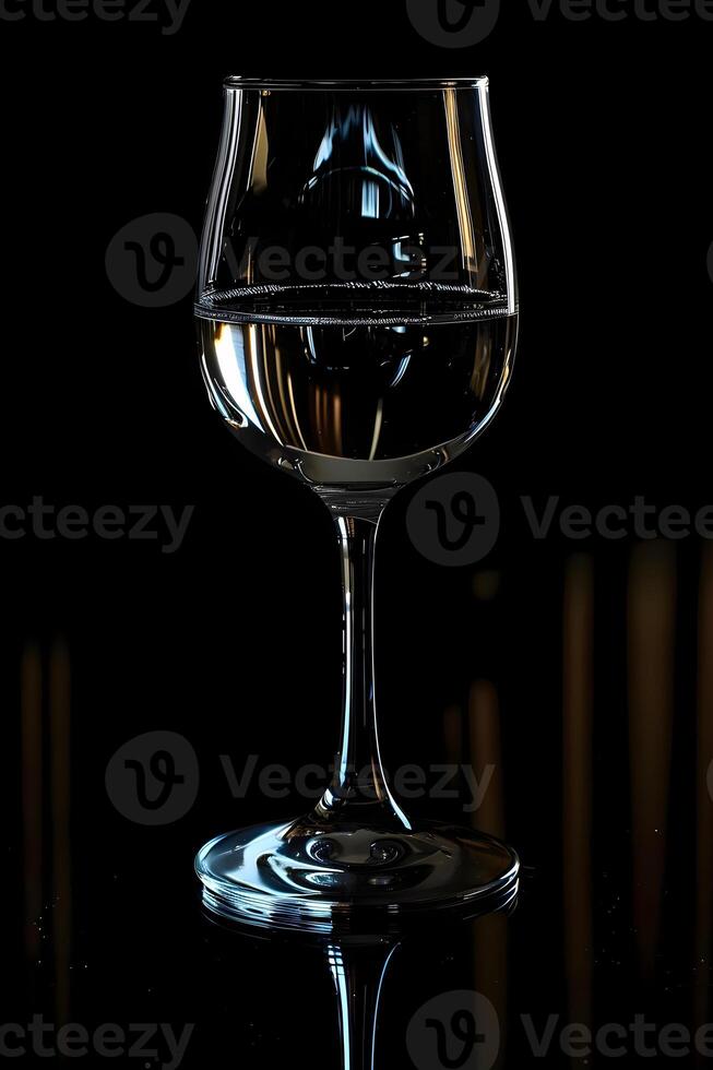 ai generado un cerca arriba de un vino vaso en un mesa foto