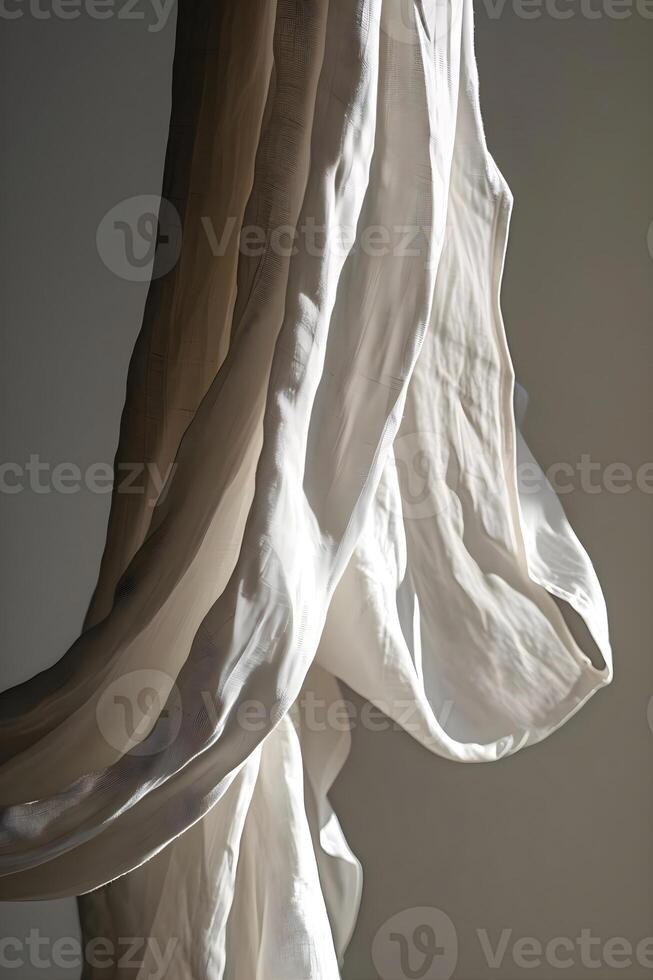 AI generated a close up of a white cloth hanging from a hook photo