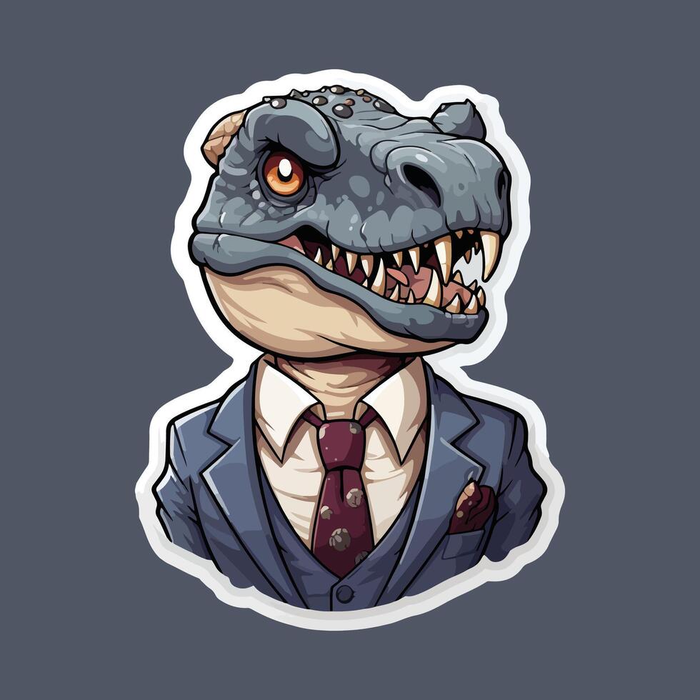 AI generated Dinosaur happy sticker vector design