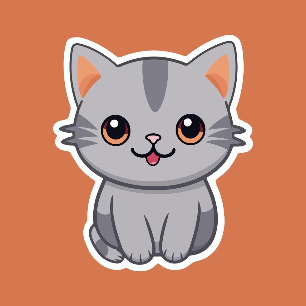 AI generated A happy cat sticker vector design