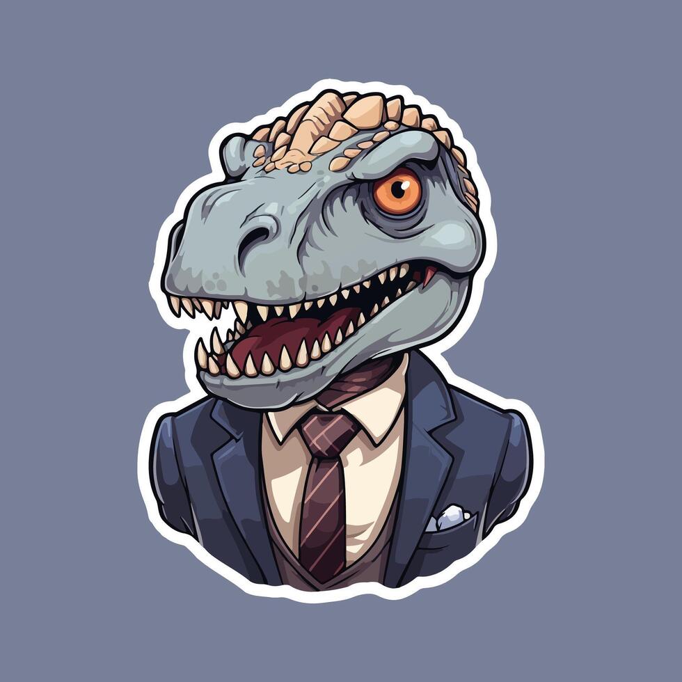 AI generated Dinosaur happy sticker vector design