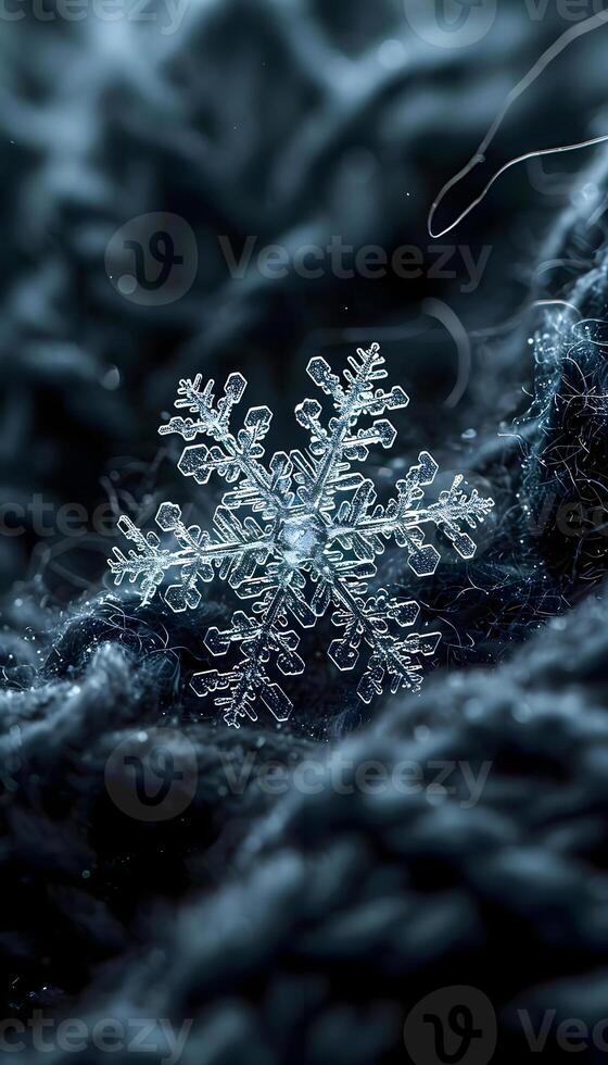 AI generated a snowflake is shown on a black background photo