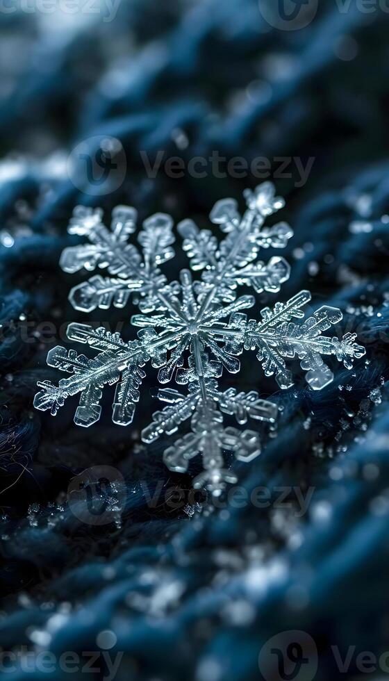 AI generated a close up of a snowflake on a cloth photo