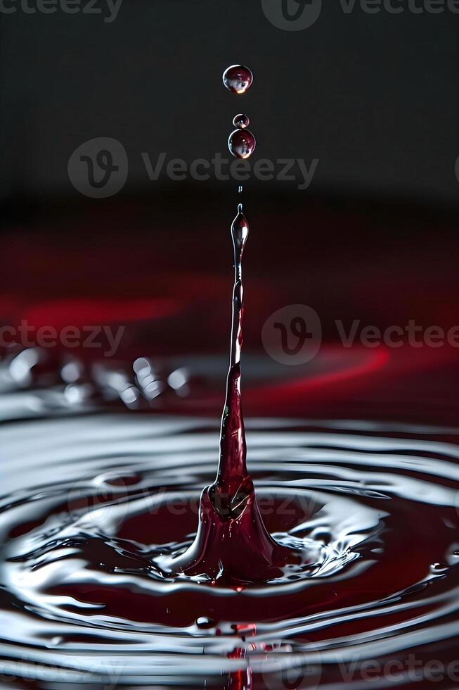 AI generated a drop of water that is falling into the water photo