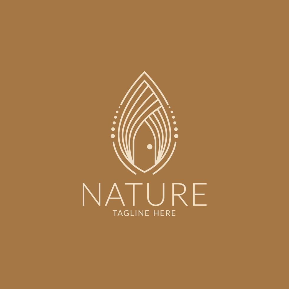 Leaf logo icon vector template. The leaf and door logos are packaged simply but look elegant.