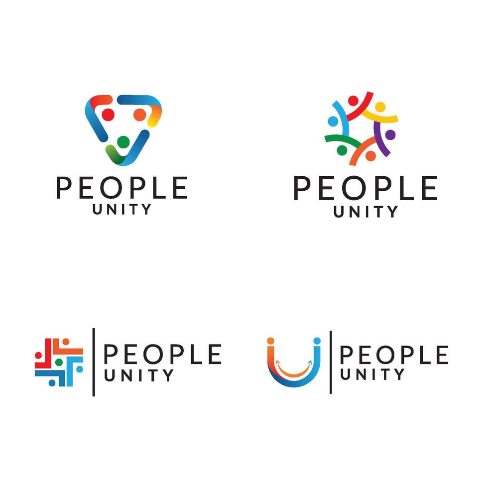 Unity logo icon vector template. A unity logo with symbols of several people packaged simply.
