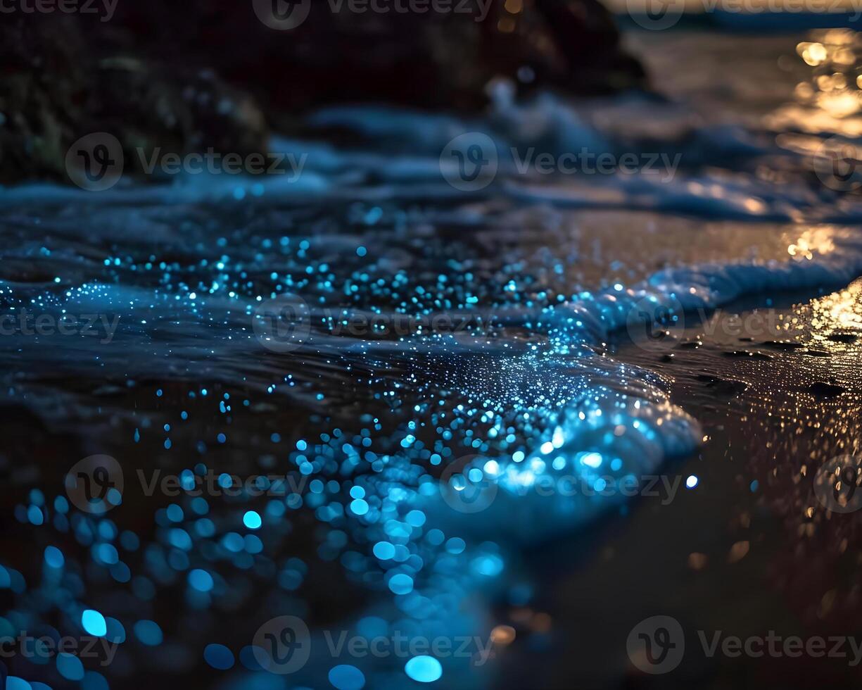 AI generated a close up of a wave on a beach photo