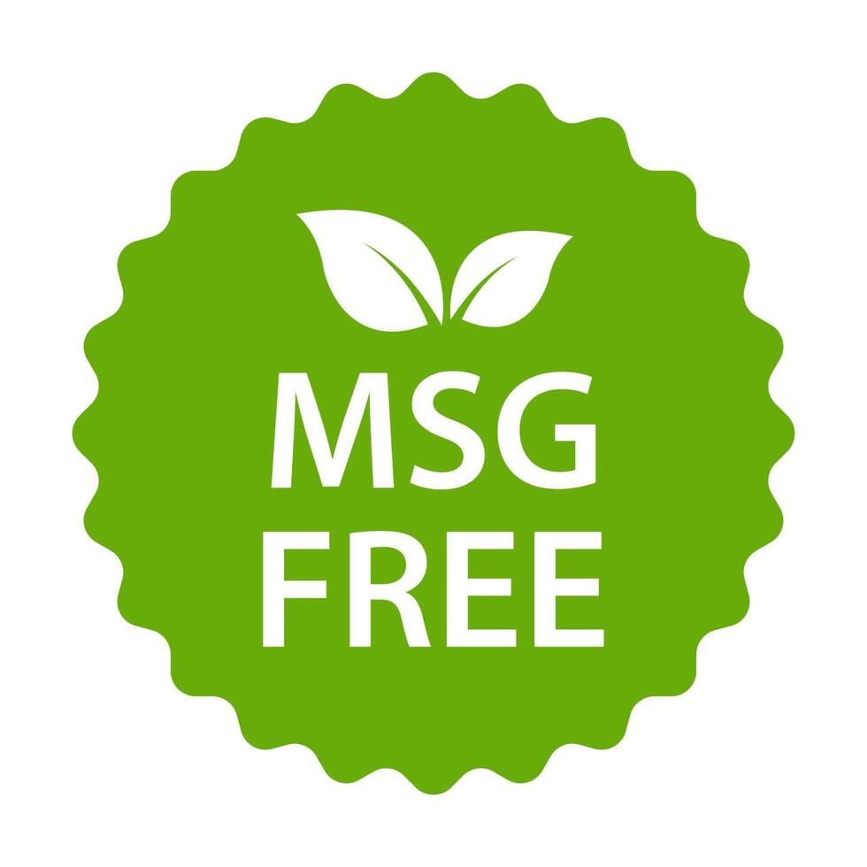 MSG FREE icon vector. Glutamate no added food package sign for your website design, logo, app, UI.illustration vector