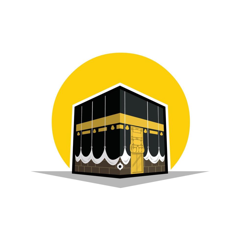 Holy kaabah hajj muslim vector islamic illustraton. Kaaba ka'bah vector illustration