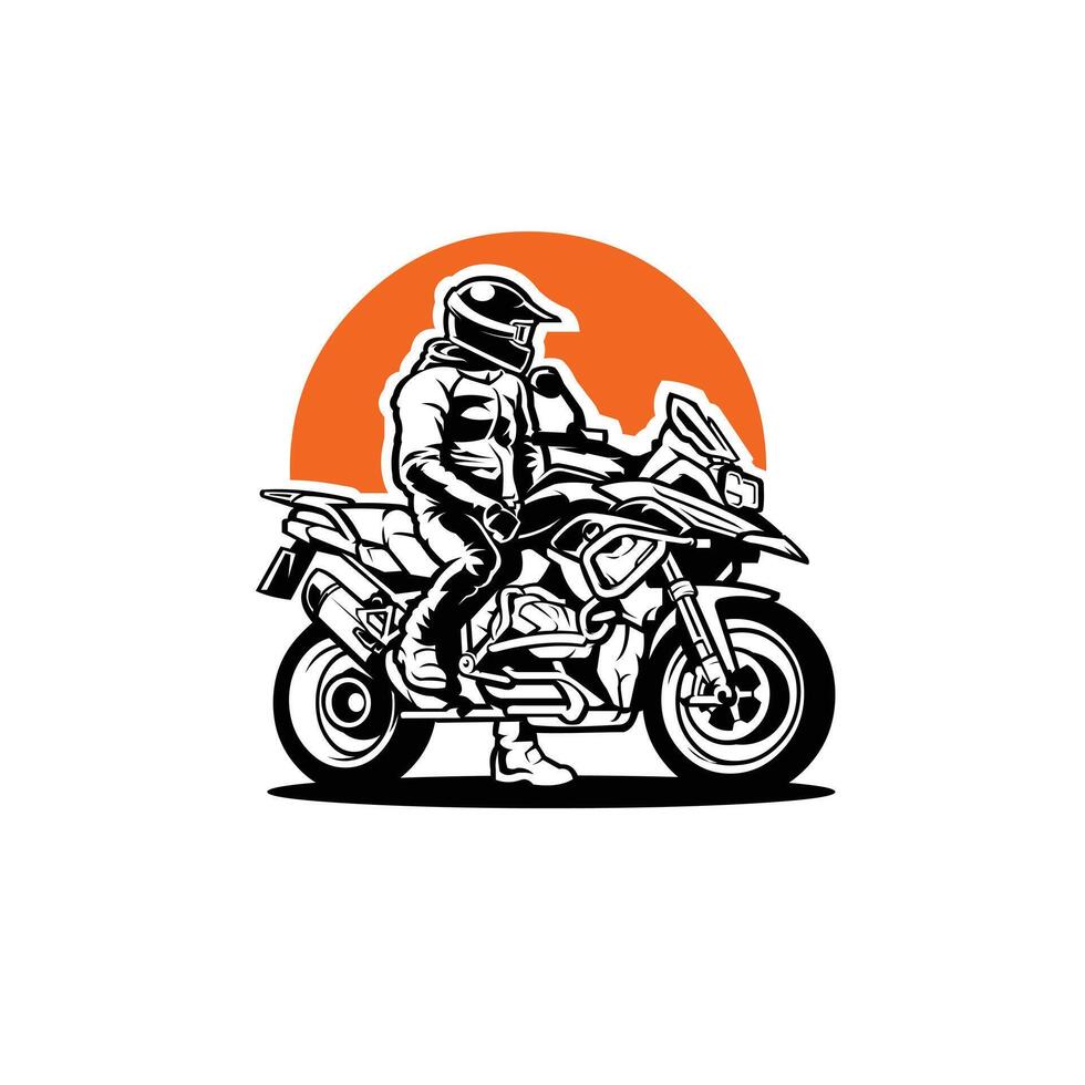 silueta de motocicleta aventuras crucero vector ilustración. mejor para automotor motor relacionado industria