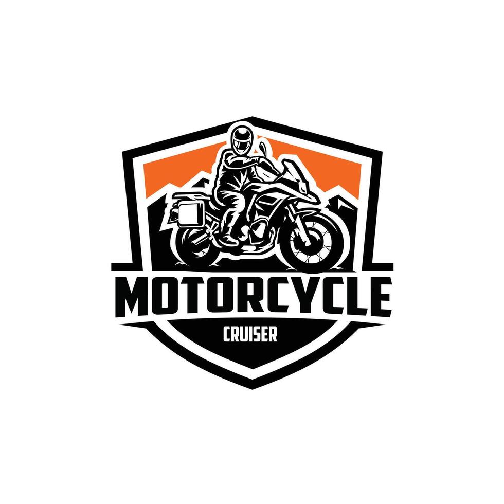 motocicleta crucero emblema Insignia logo vector ilustración. mejor para automotor motor relacionado logo