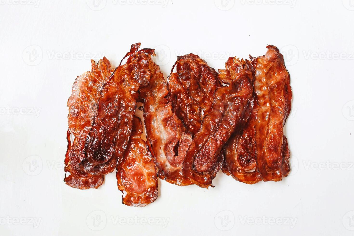 Smoked pork ribs isolated on white background, Thai style food. photo