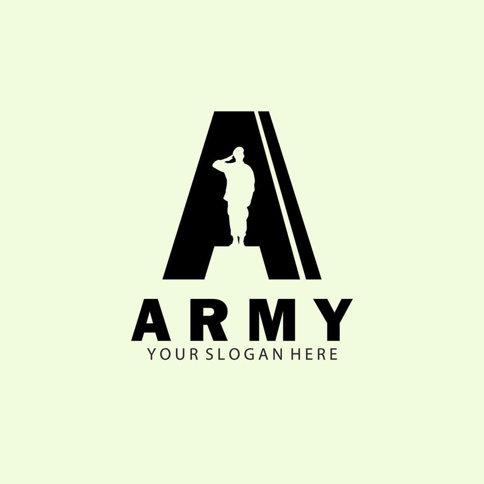 alfabeto letra icono logo un Ejército vector