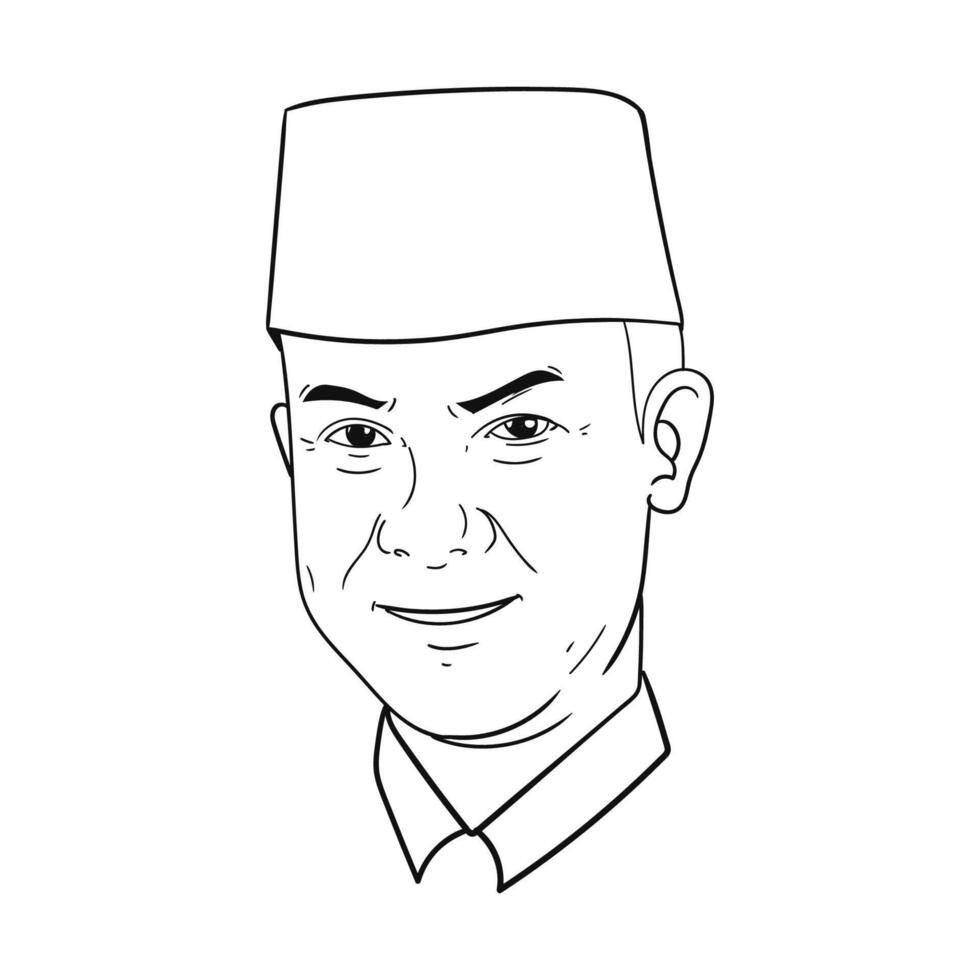 Ganjar Pranowo outline vector