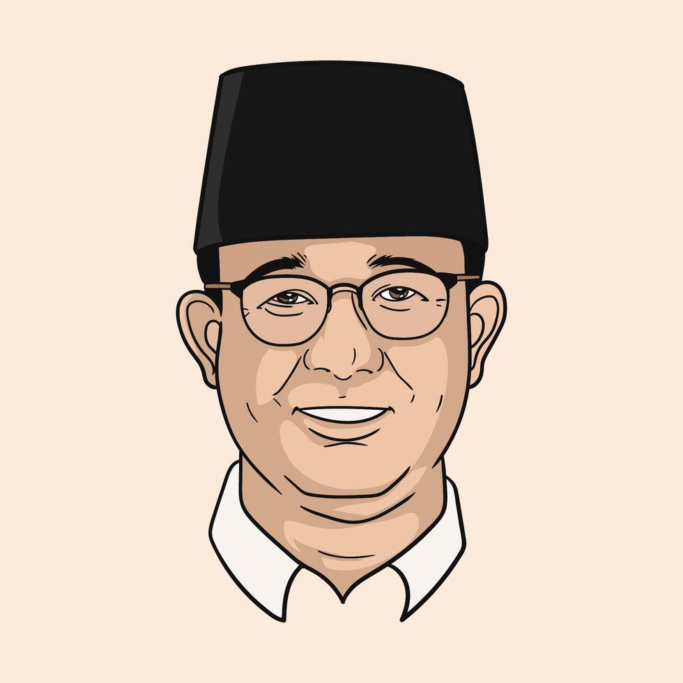 Anies Baswedan face vector