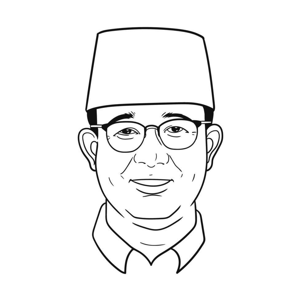 Anies Baswedan outline vector