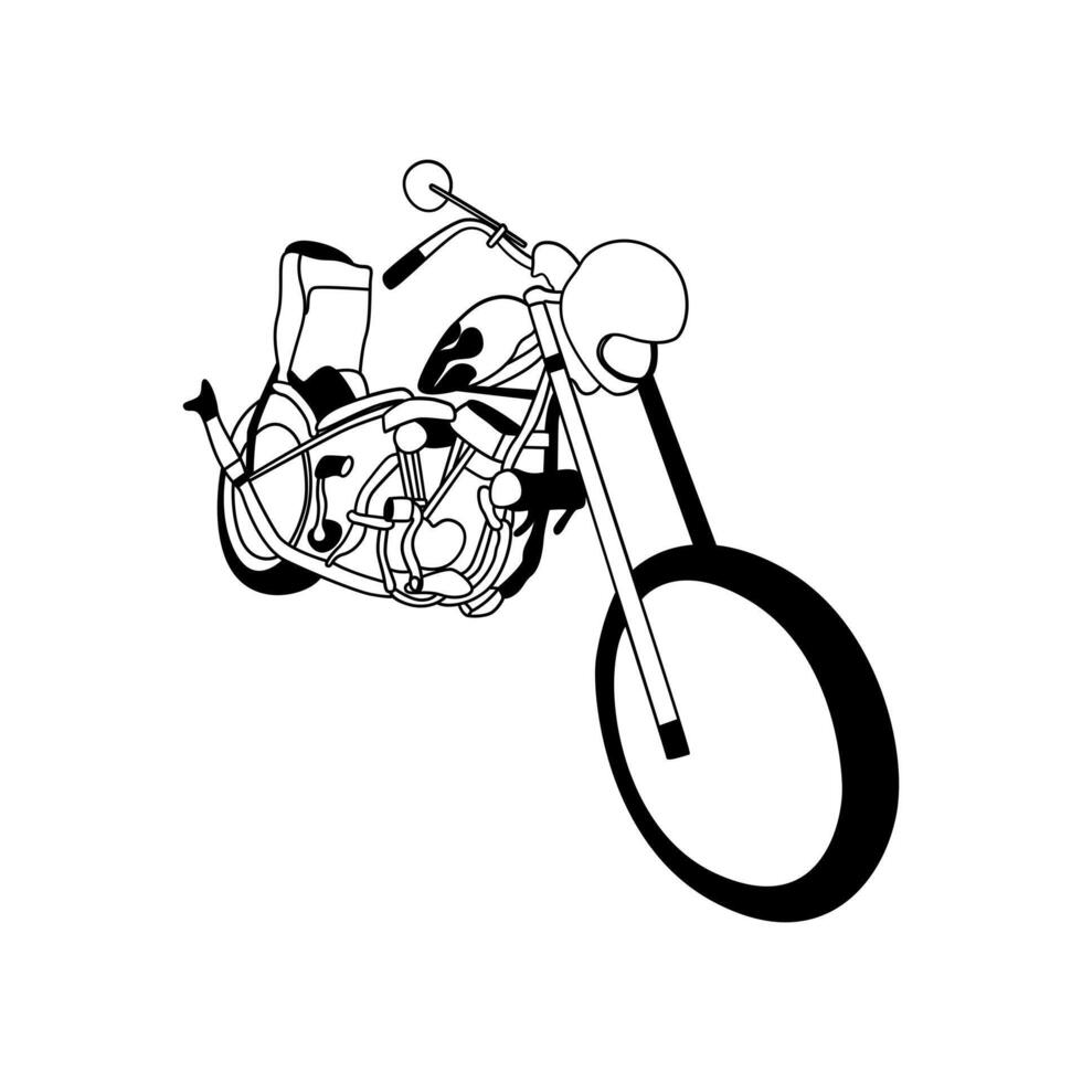 Caferacer Motorcycle line art vector