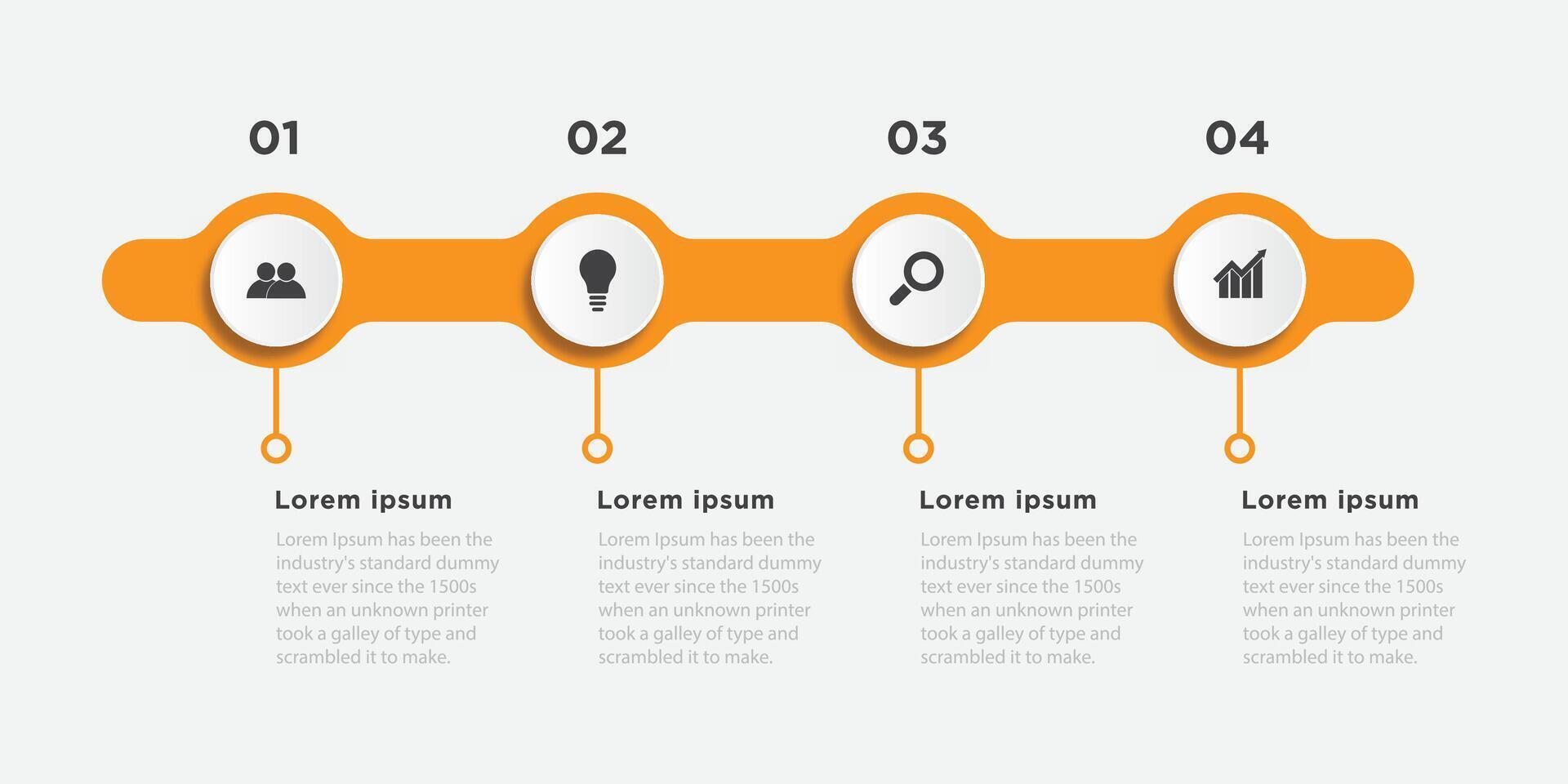 Infographic template design 4 step with icon vector