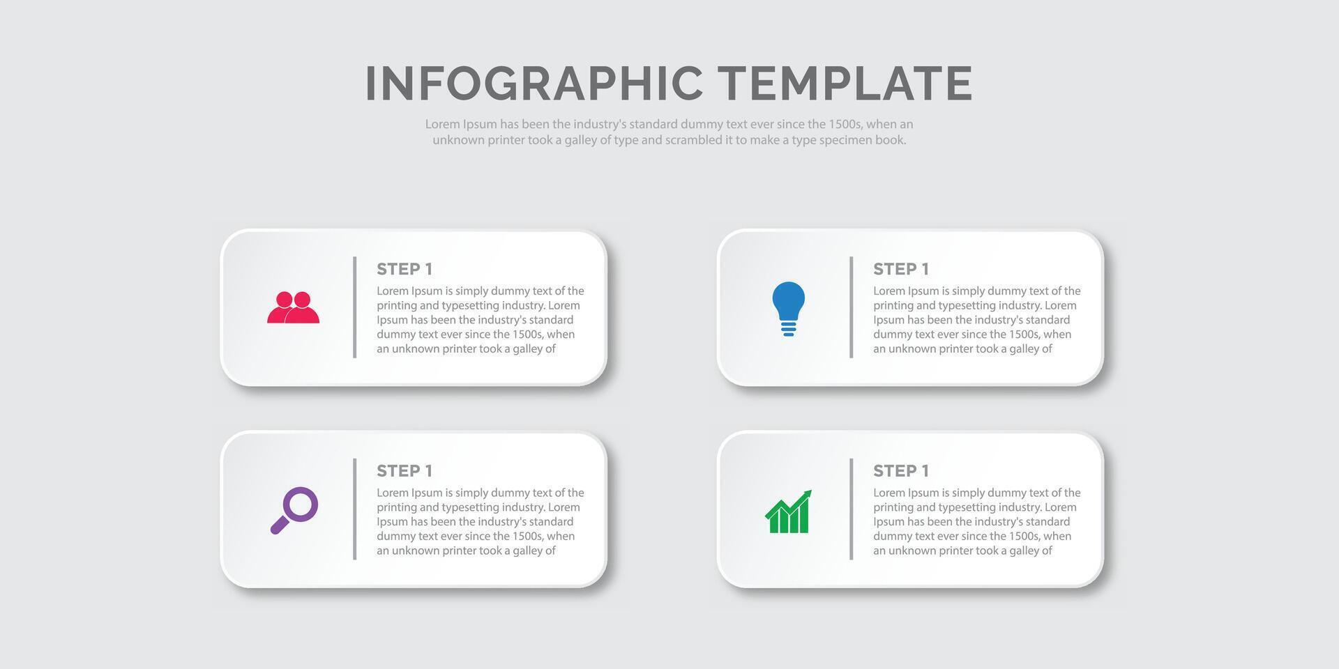 vector infografía etiqueta diseño con cuadrícula y flechas negocio concepto con 4 4 opciones o pasos. lata ser usado para flujo de trabajo diagramas, informacion gráficos, web diseño.