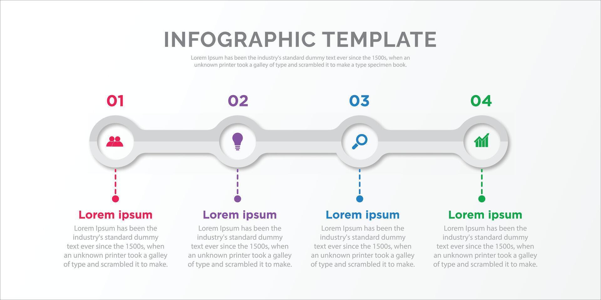 Vector 4 steps process infographic template