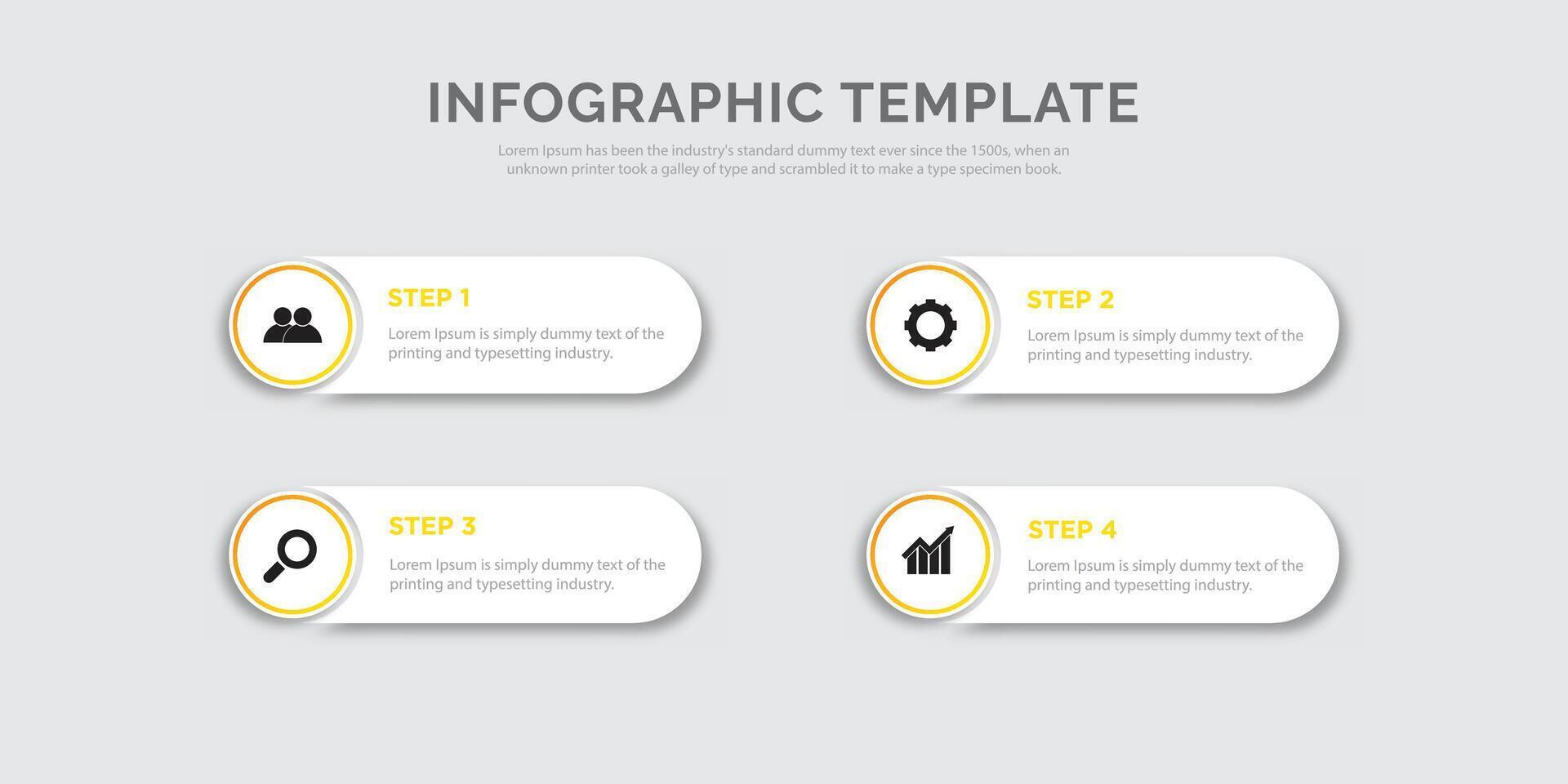 negocio infografía modelo con íconos y 4 4 opciones o pasos. infografia para negocio conceptos, presentaciones, flujo de trabajo diseños, proceso diagramas, informacion gráficos. vector