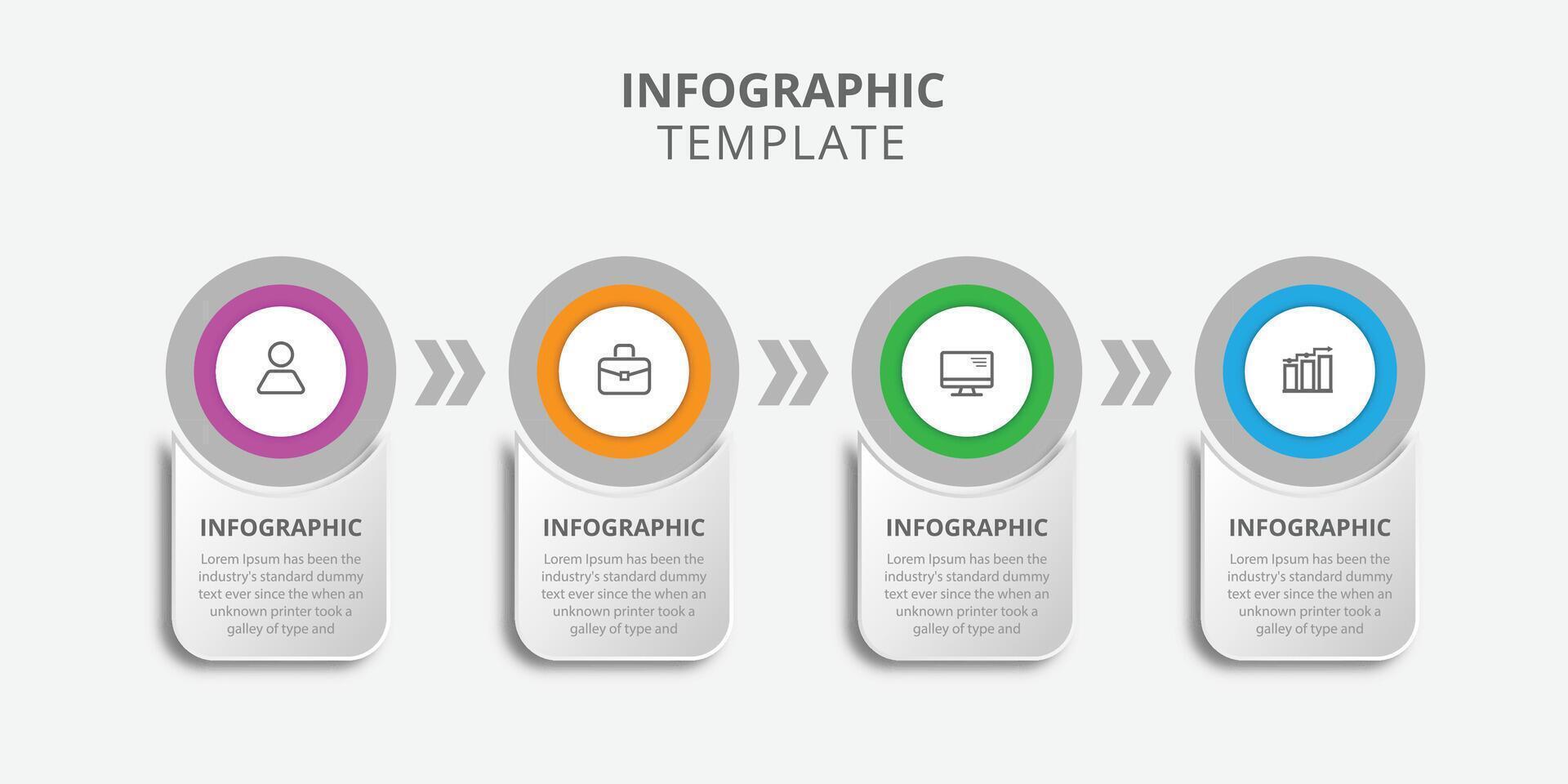 negocio infografía modelo creativo diseño 4 4 paso con icono vector