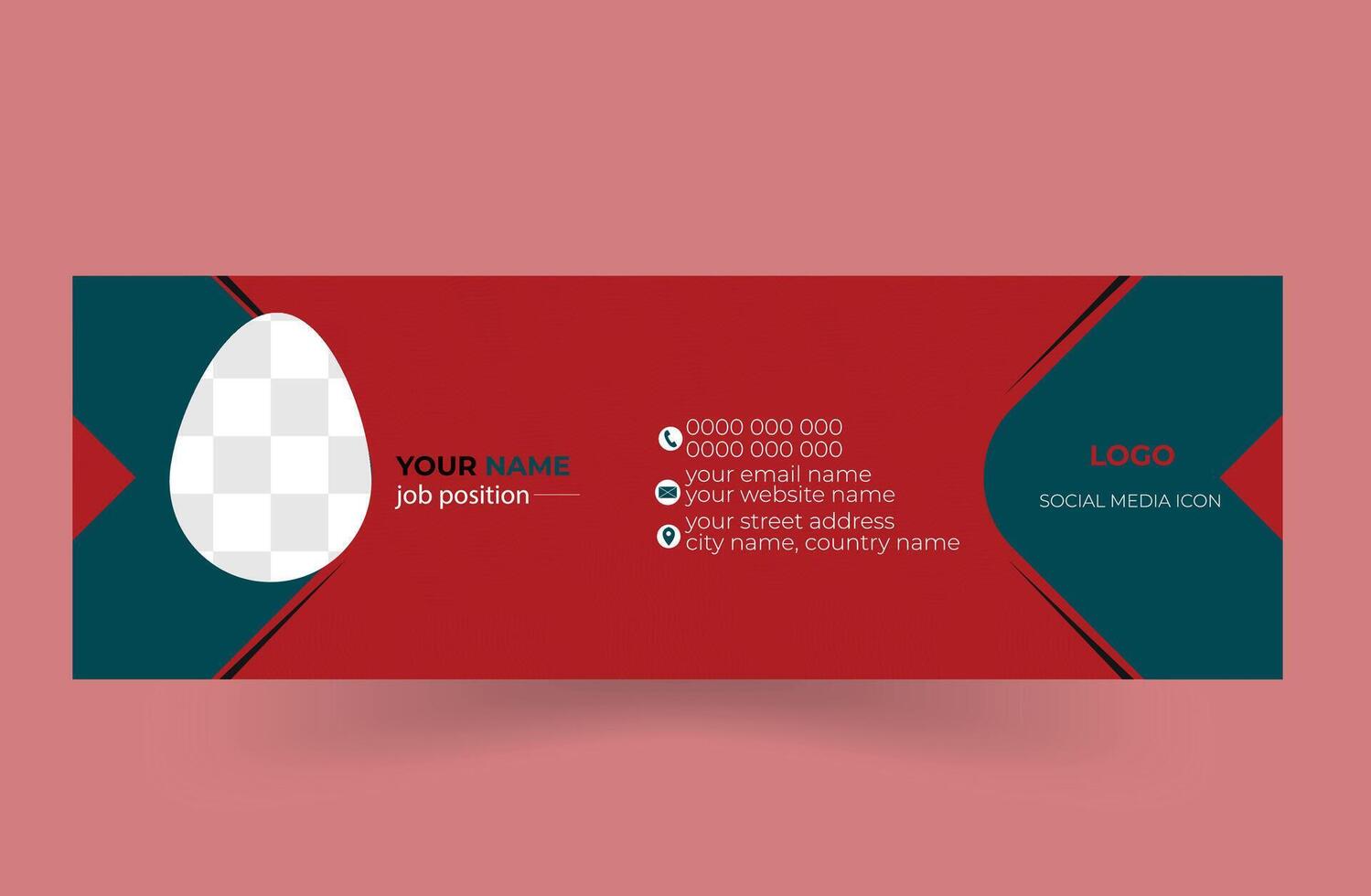 Email signature and personal social media cover design template. Business email signature vector