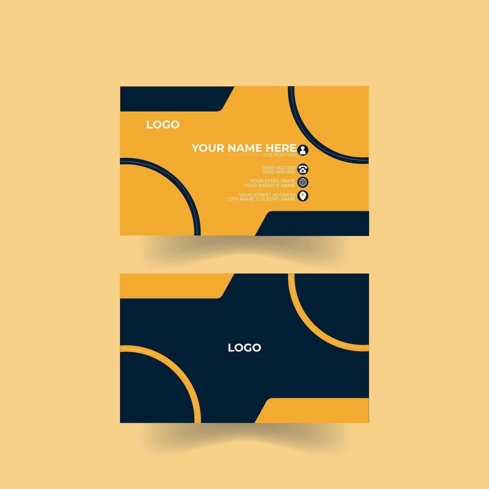 Modern abstract stylish wave business card template design vector