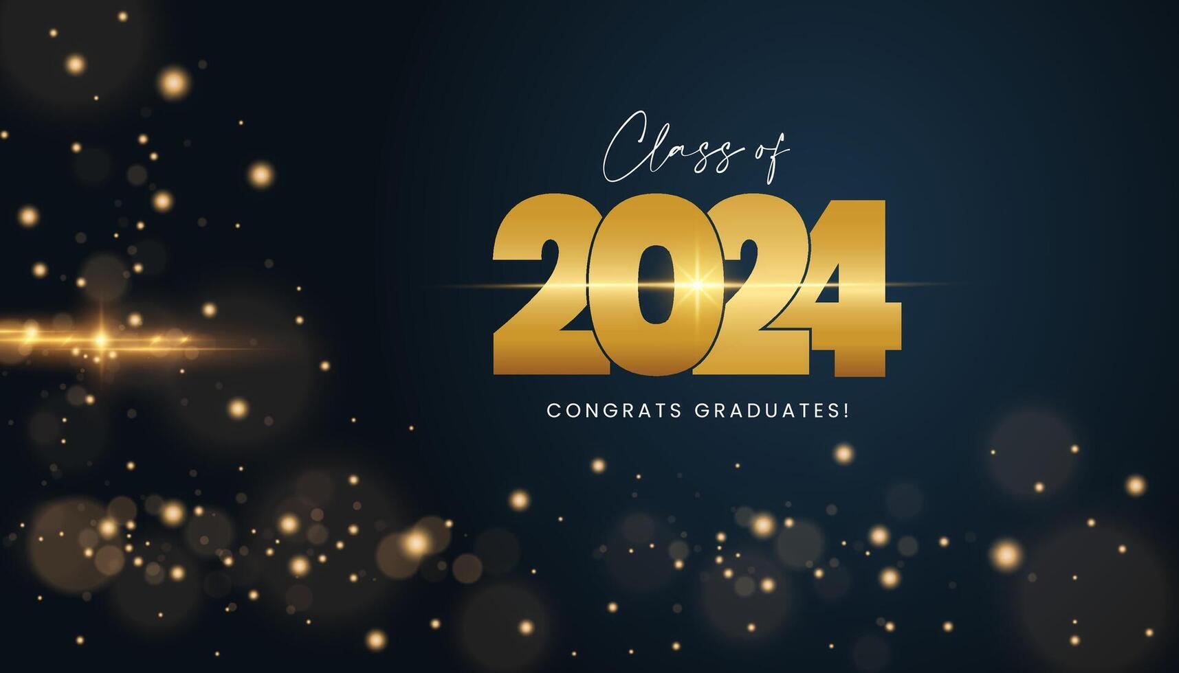 Class of 2024 with Abstract shiny and glitter effect on dark background. Round frame For Calendar, poster design vector